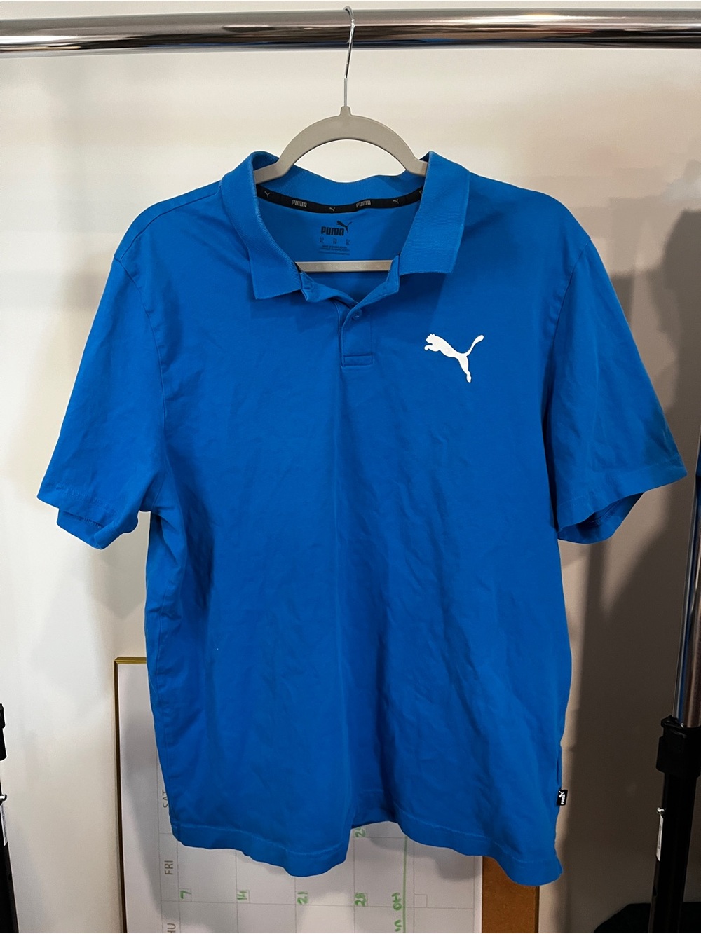 Puma Bright Blue Polo with White Puma Logo XL
